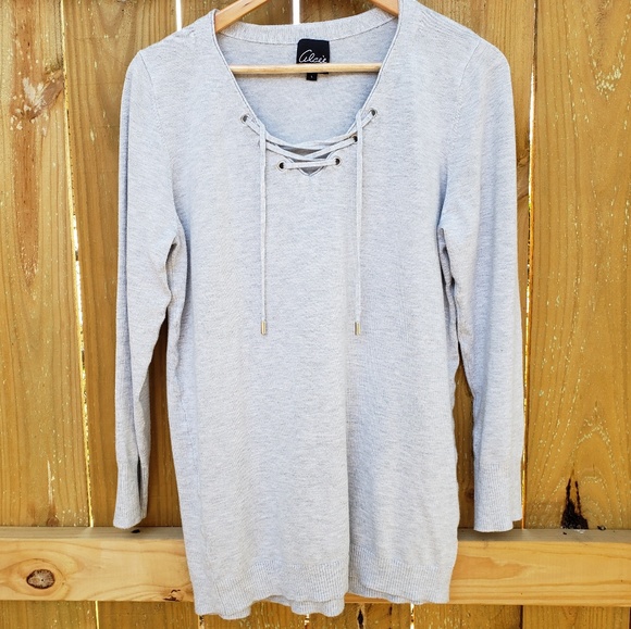 SACKS OFF FITH Alcee Lace Up Sweater - Picture 1 of 7